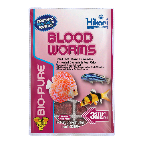Hikari Frozen Bio-Pure Blood Worms - 3.5oz (100g) 32ct Cube Pack