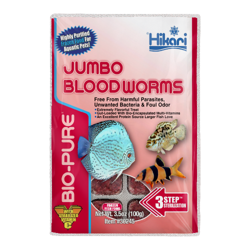 Hikari Frozen Bio-Pure Jumbo Blood Worms 3.5oz, 24ct