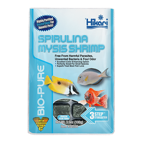 Hikari Frozen Bio-Pure Spirulina Mysis Shrimp 3.5oz, 32ct