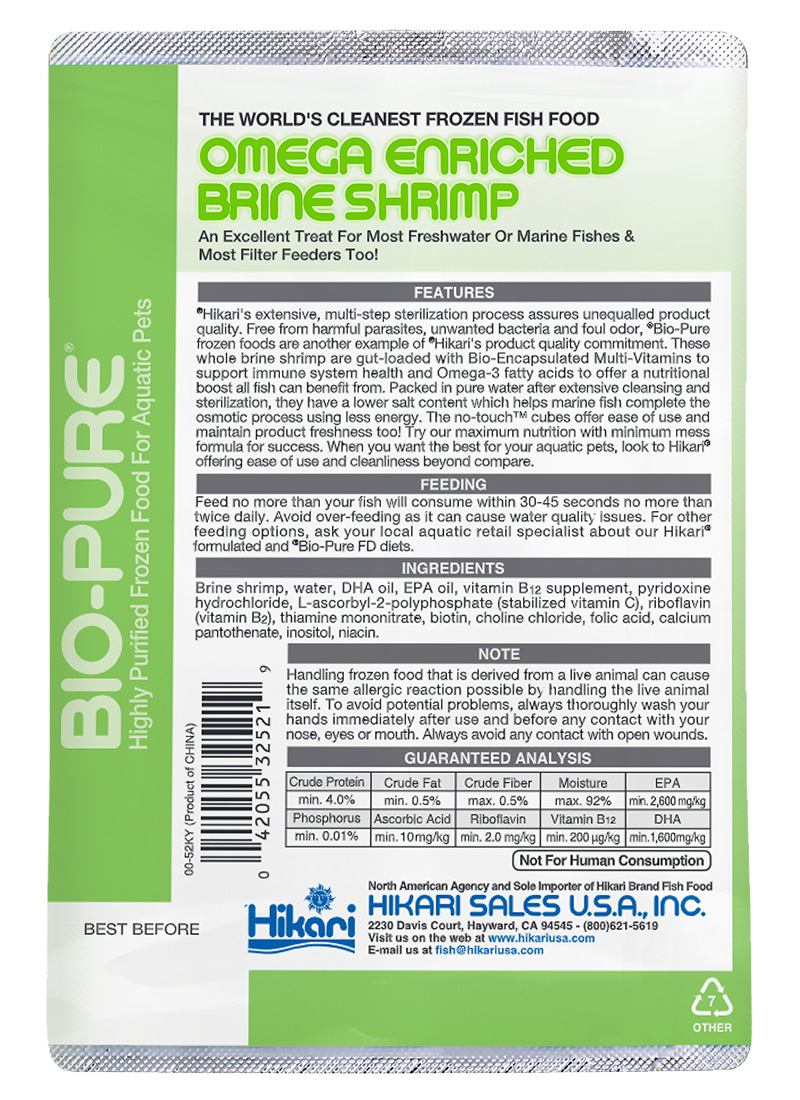 Hikari Bio-Pure Omega Brine Shrimp 3.5oz